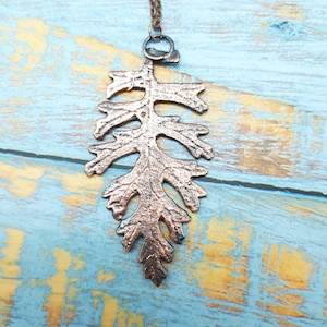 Hoja de Senecio cineraria de cobre electroformado