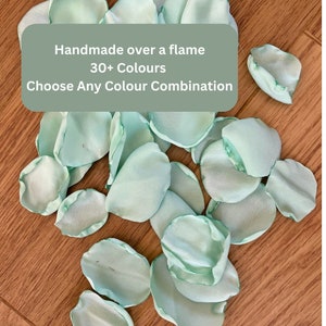 Handmade Mint Green Satin Wedding Petals: Sustainable Table Decor