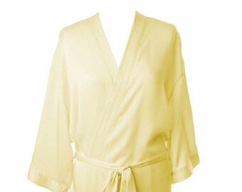 Lemon Robe: Personalized Bridal Party Dressing Gown, Plus Sizes Available