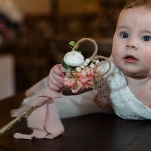 Personalised Flower Girl Wand with Chiffon Ribbon in 30 Colours, Heart Shaped Wand  ideal for Flower Girls or Junior Bridesmaids