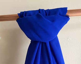 Chiffon Shawl, Royal Blue Cover Up, Wrap, Pashmina, Wedding Scarf, Bridesmaids, Guests, Throw, Can be Personalised, Women's Boxed Gift.