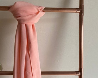 Chiffon Shawl, Peach, Apricot Cover Up, Wrap, Pashmina, Wedding Scarf, Bridesmaids, Guests, Throw, Can be Personalised, Woman Boxed Gift.