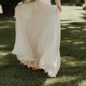 Champagne Chiffon Bridesmaid Skirt: Neutral A-Line Wedding Separates