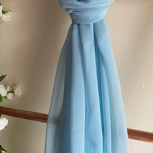 Powder Blue Chiffon Shawl: Personalised Wedding Cover Up