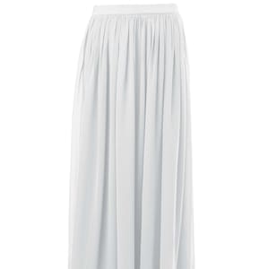 Silver Bridesmaid Chiffon Skirt, Light Grey Full Length Wedding Skirt Bridesmaid A-Line Skirt Bridesmaid Separates