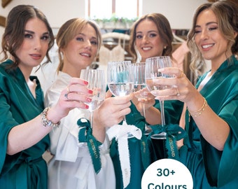 Personalised Silk Champagne Glass Ribbon: Wedding, Hen Do, Special Occasions