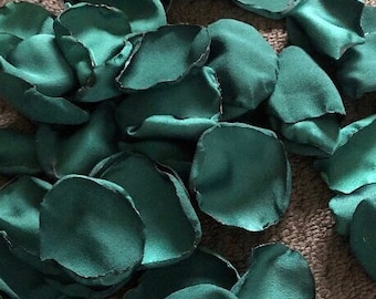 Forest Green Satin Petals Table Decor FlowerGirl Aisle Scatter Wedding Party Decorations Sustainable Confetti Keepsake, Available in Basket