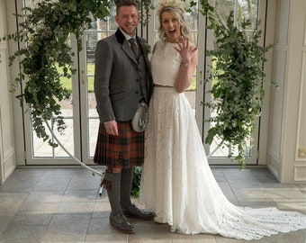 Brautrock mit Schnürung: Boho Hochzeit Maxi Rock mit optionaler Schleppe