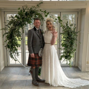 Corded Lace Bridal Skirt: Boho Wedding Maxi Skirt with Optional Train
