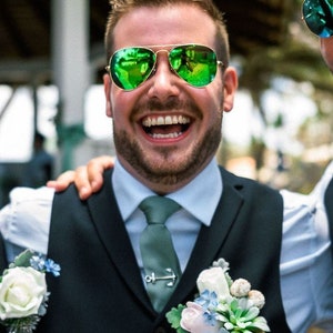 Corbata personalizada con mensaje secreto de Sage para bodas, regalo para el Día del Padre, corbata personalizada para novio, padrinos de boda, papá, abuelo, maestro
