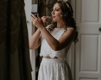 lace top short bridesmaid dresses Chic Lace Sleeveless Short Bridesmaid Dresses