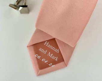 Regalo de corbata de mensaje secreto personalizado rosa para boda, día del padre, corbata personalizada de mensaje oculto para novio, padrinos de boda, papá, abuelo, maestro