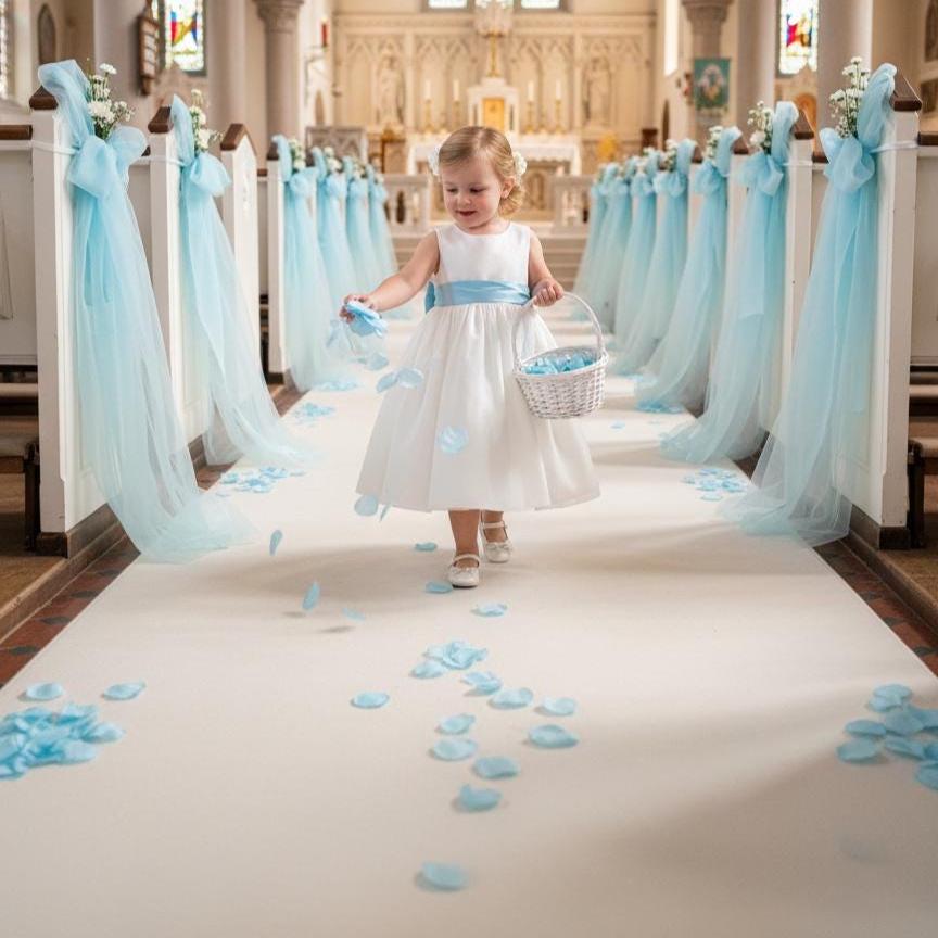 Cintura In Raso Per Abiti Da Sposa E Damigelle – Larghezza 6,5 Cm, Lunghezza 250 Cm, Colore Cielo Blu, Unica Taglia