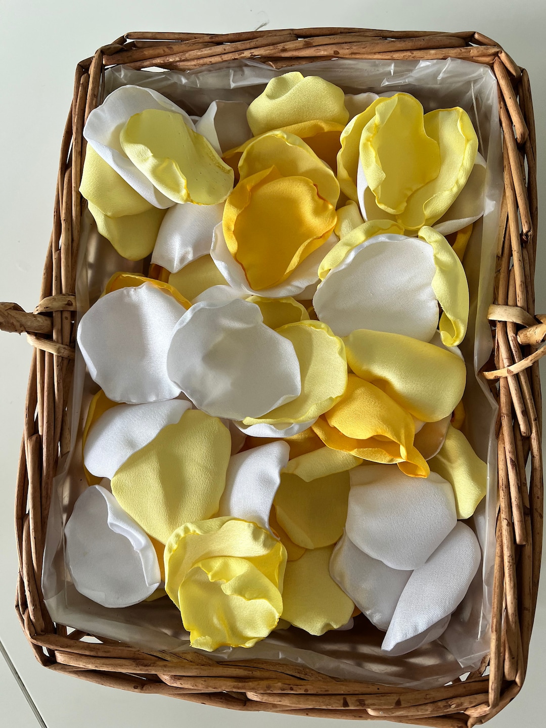 Yellow Satin Petals, Table Decor Flower Girl Aisle Scatter Wedding