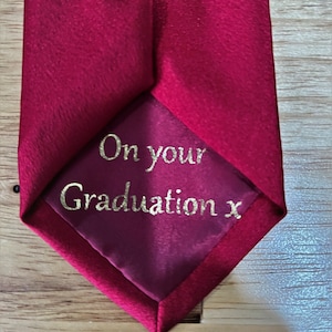 Red Tie Personalised Secret Message Gift for Wedding, Fathers Day, Hidden Message, Custom Tie
