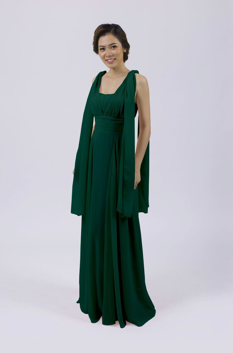 Forest Green Multiway Long Bridesmaid/Prom Dress 12 Styles Etsy