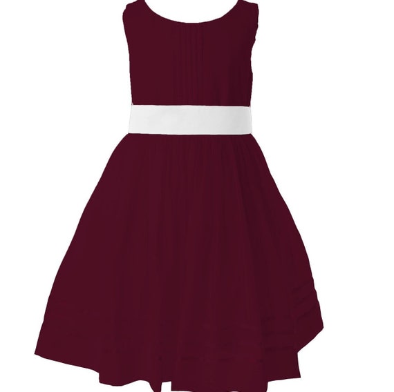 Merlot Flower Girl Dress Dark Red Dress 