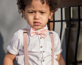 Boys Dusky Pink Bow Tie: Page Boy Wedding Outfit, Child Clothing