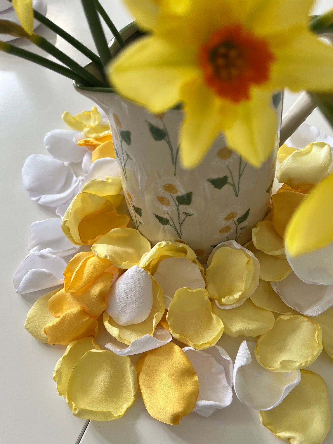 Yellow Satin Petals Table Decor Flower Girl Aisle Scatter Etsy