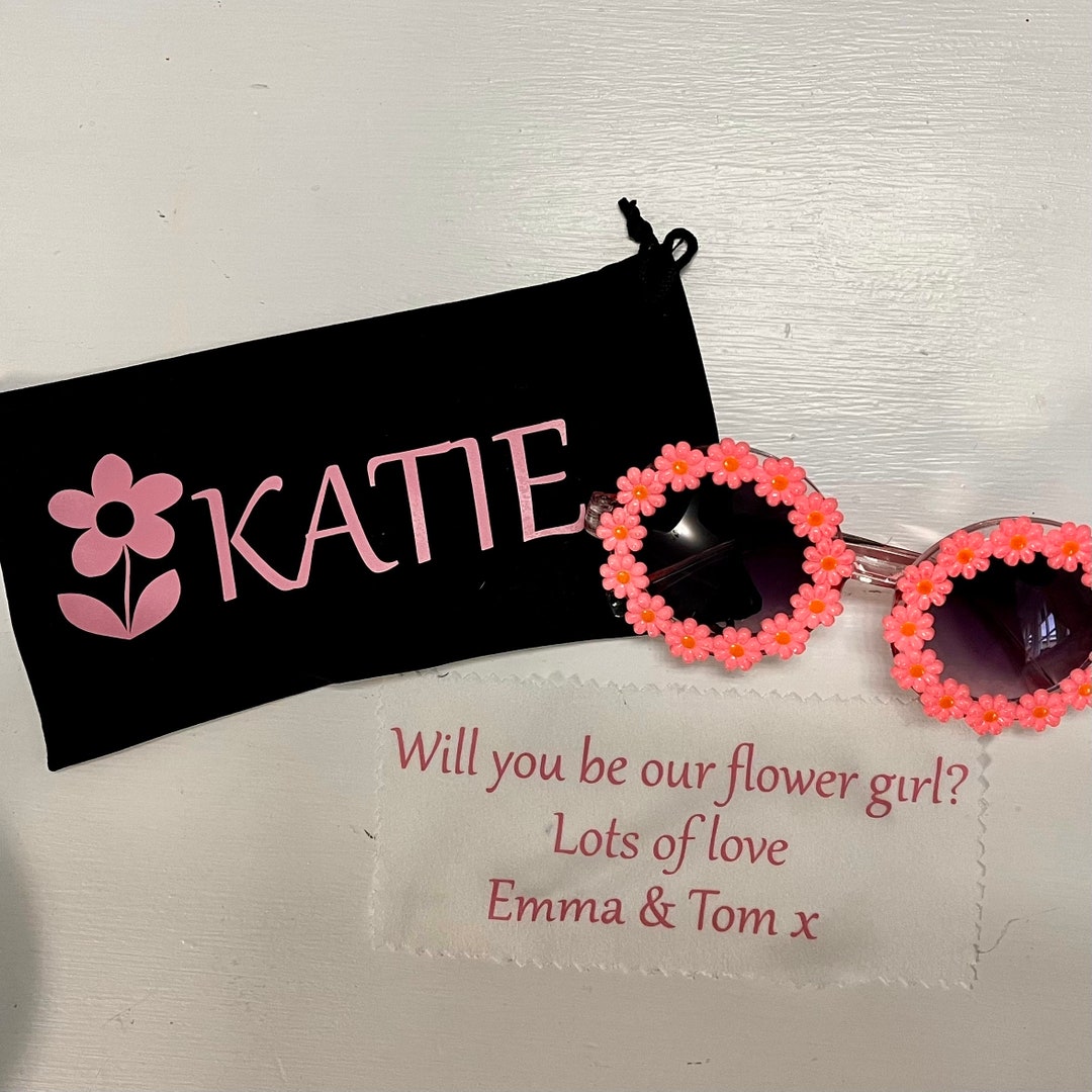 Flower Girl Proposal Sunglasses, Personalised Case and 'will You Be Our