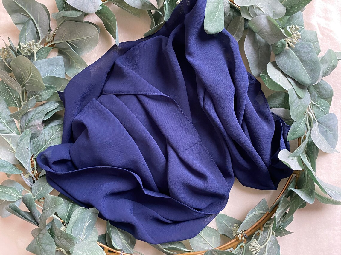 blue chiffon wrap