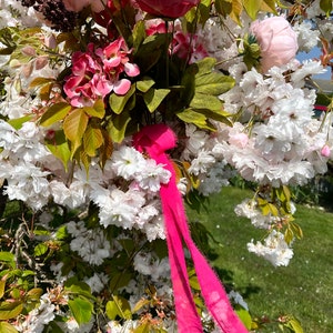 Pink Bridal Bouquet Ribbon for Flowers Wedding Ribbon Personalised Vowels Wedding Keepsake Chiffon Ribbon 30 Colours image 6