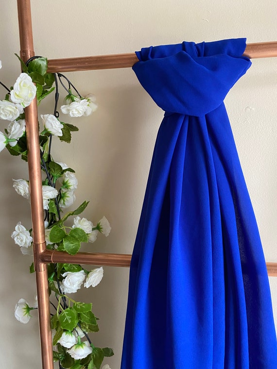 Royal Blue Shawl/ Cover Up/ Chiffon 
