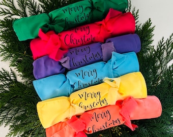 Personalised Rainbow Luxury Christmas or Thanksgiving Crackers, Reusable Eco -Friendly, Fill Your Own Xmas Table Decor, Sustainable LGBTQ+