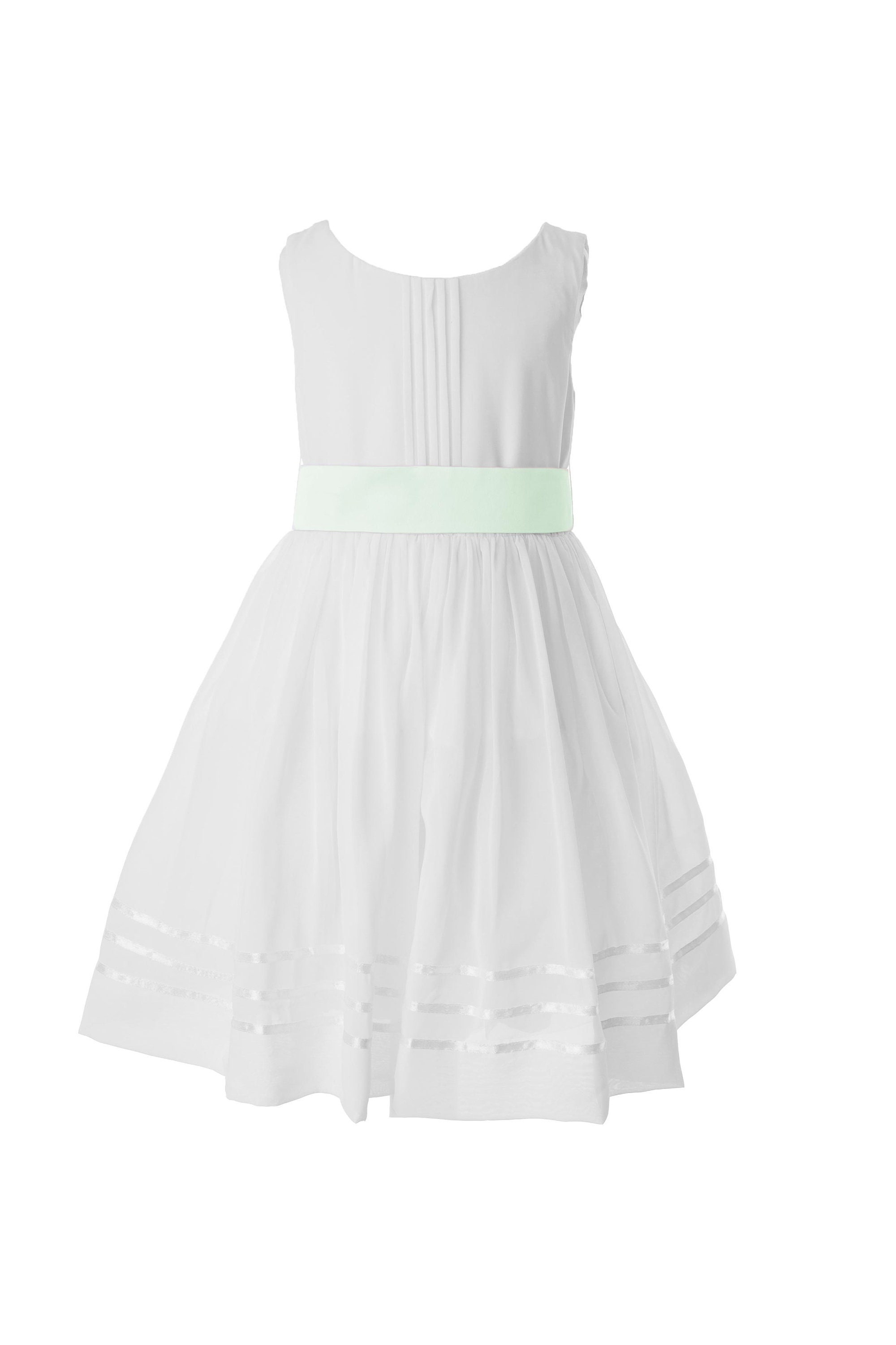 White Ivory Flower Girl Dress Party Christening Holy Communion Dress With Mint Green Silk Sash by Matchimony Etsy UK