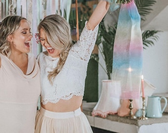 Lace Bridal Top: Ivory Scalloped Edge Wedding Separates