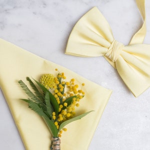 Lemon Yellow Men&#39;s Wedding Prom Bow Tie