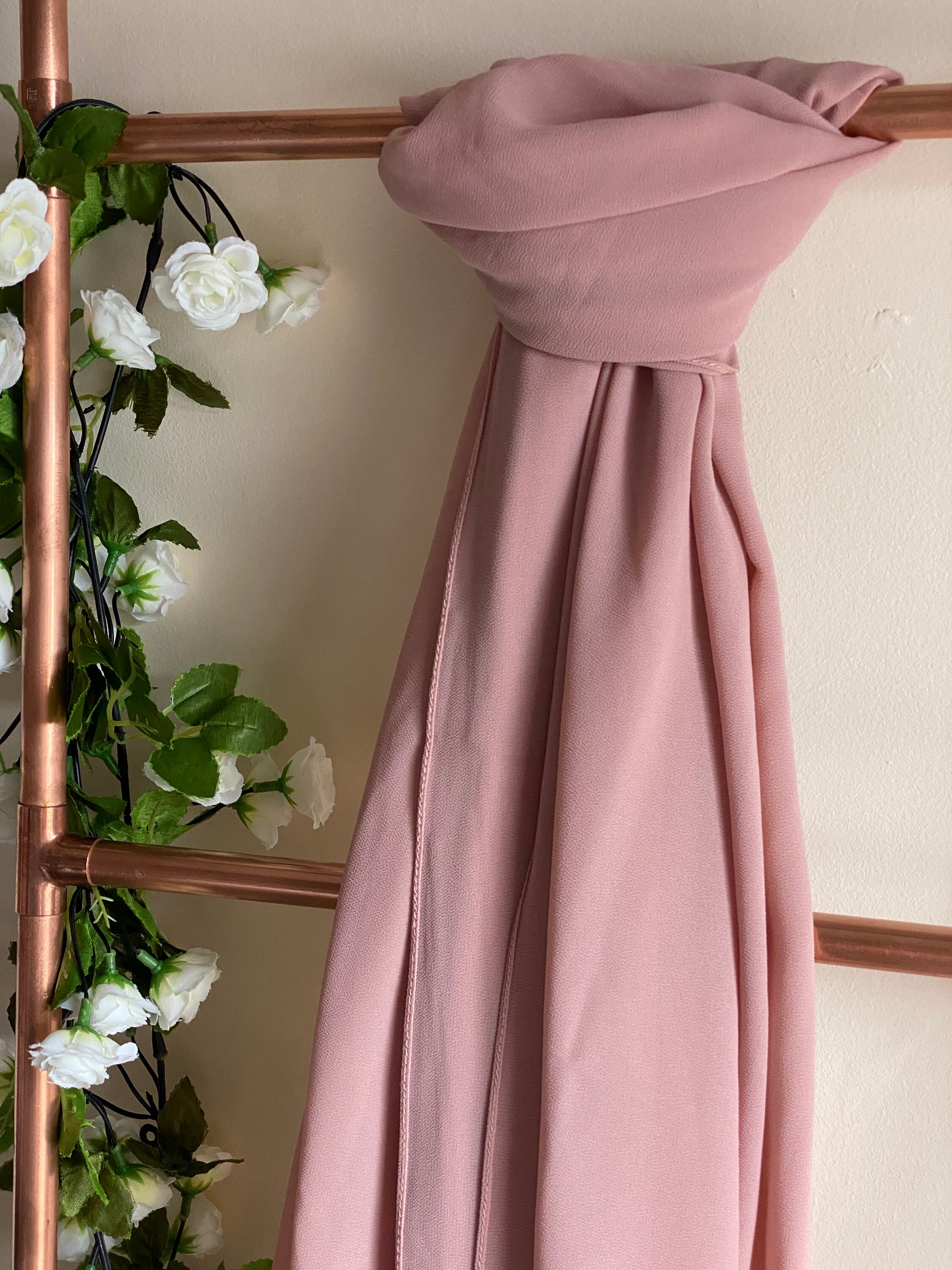 Dusky Pink Shawl/ Cover Up/ Chiffon Wrap ideal for Weddings and avail…
