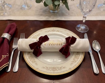 Christmas Crackers, Personalised Place Settings. Satin and Velvet.