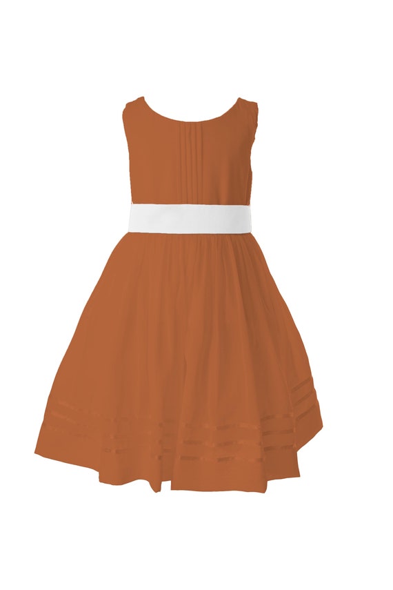 girls burnt orange dress