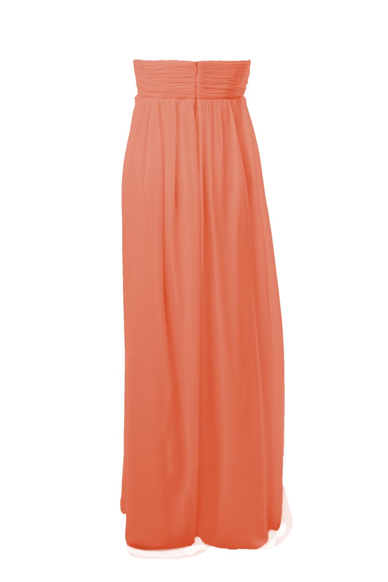 Coral Strapless Long BridesmaidProm Dress by Matchimony