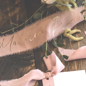 Dusky Pink Chiffon Ribbon: Frayed Edge Wedding Decor