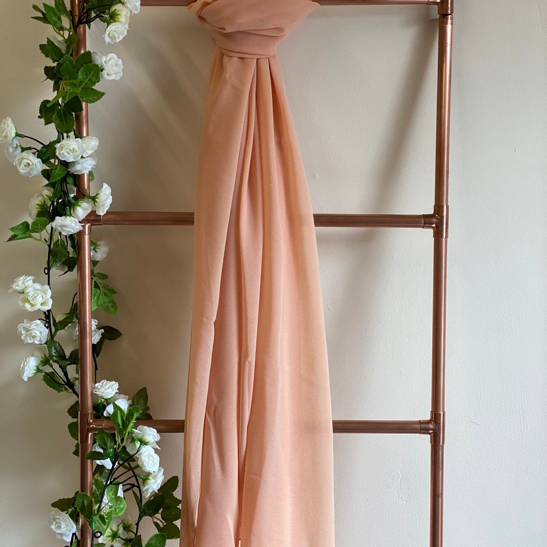Chiffon Shawl, Soft Rose Gold Cover Up, Wrap, Pashmina, Wedding Scarf