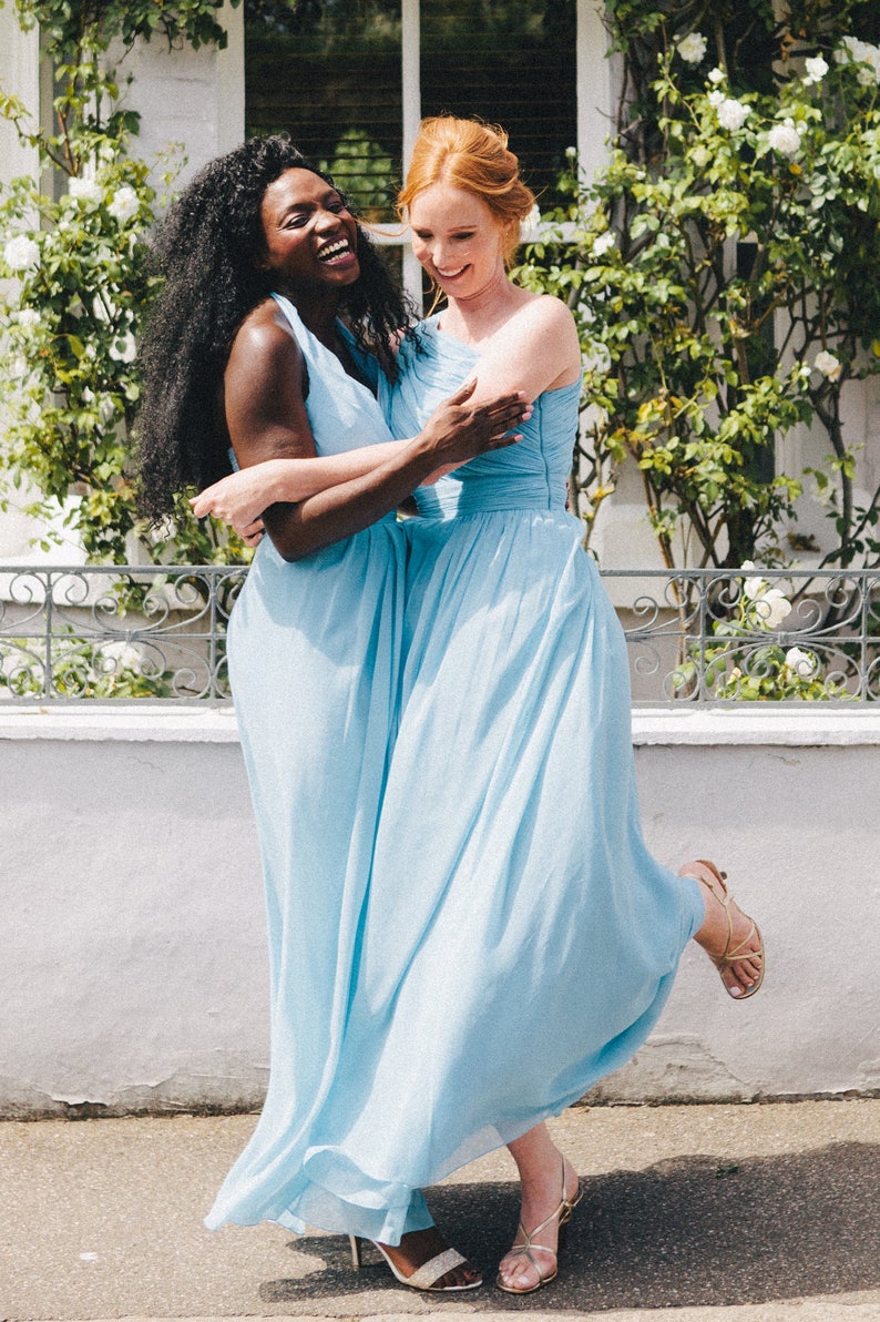 Powder Blue Halterneck Long BridesmaidProm Party Evening Maxi Dress by Matchimony