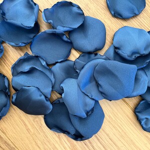 Military Blue Wedding Petals Luxury Confetti Table Scatter Sustainable, Reusable Table Decor Flower Girl Satin Petals Aisle Runners Handmade