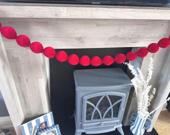 Velvet garland, Christmas Ball Garland, Staircase Tree