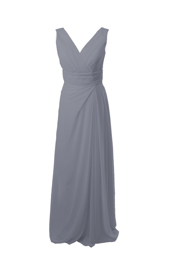slate grey evening dress