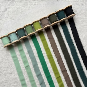 Luxury Green Chiffon Ribbon: Frayed Edge Wedding Bouquet Ribbon, Ideal Wedding Invitations, Flat Lay