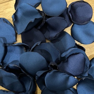 Navy Blue Wedding Petals Luxury Confetti Table Scatter Sustainable, Reusable, Table Decor, Flower Girl Satin Petals,Aisle Runners, Handmade