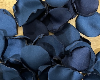 Navy Blue Wedding Petals Luxury Confetti Table Scatter Sustainable, Reusable, Table Decor, Flower Girl Satin Petals,Aisle Runners, Handmade