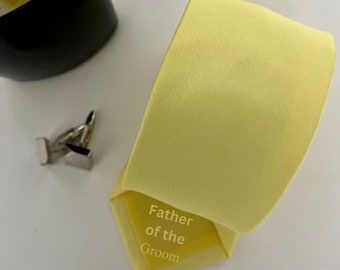 Corbata de hombre amarillo limón para boda, fiesta de graduación, ocasión especial, con mensaje secreto opcional, regalo de padrinos de boda también se vende en tallas para niños
