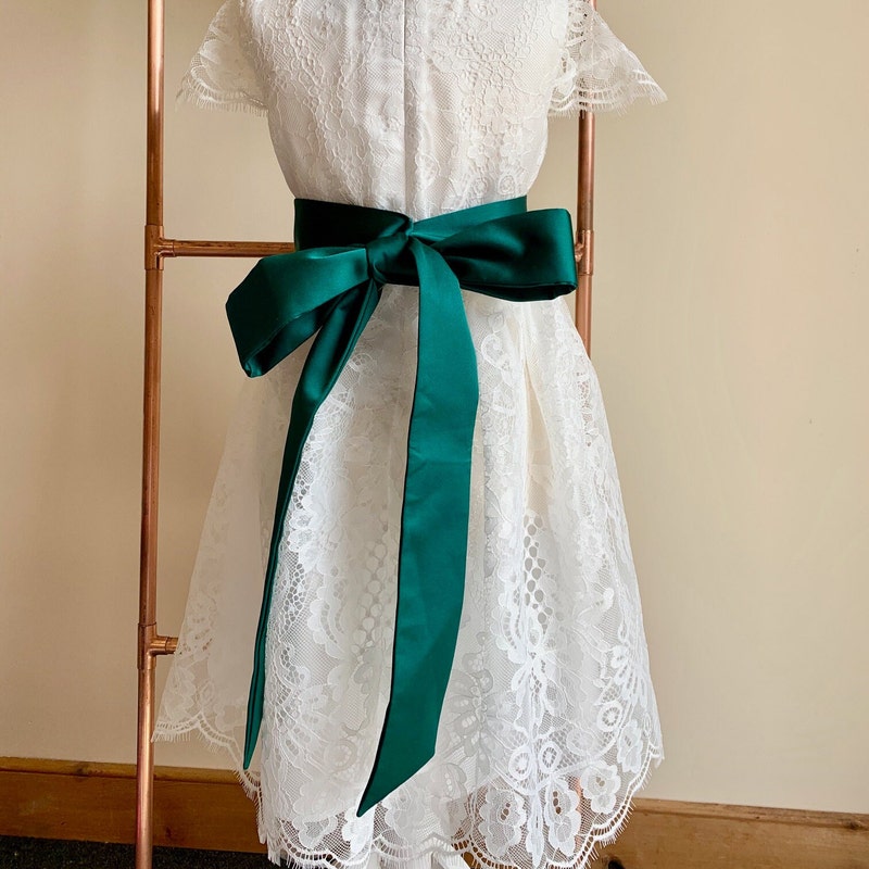 DRESS & Fleur Girls Dress with Matching Floral Bag in Green