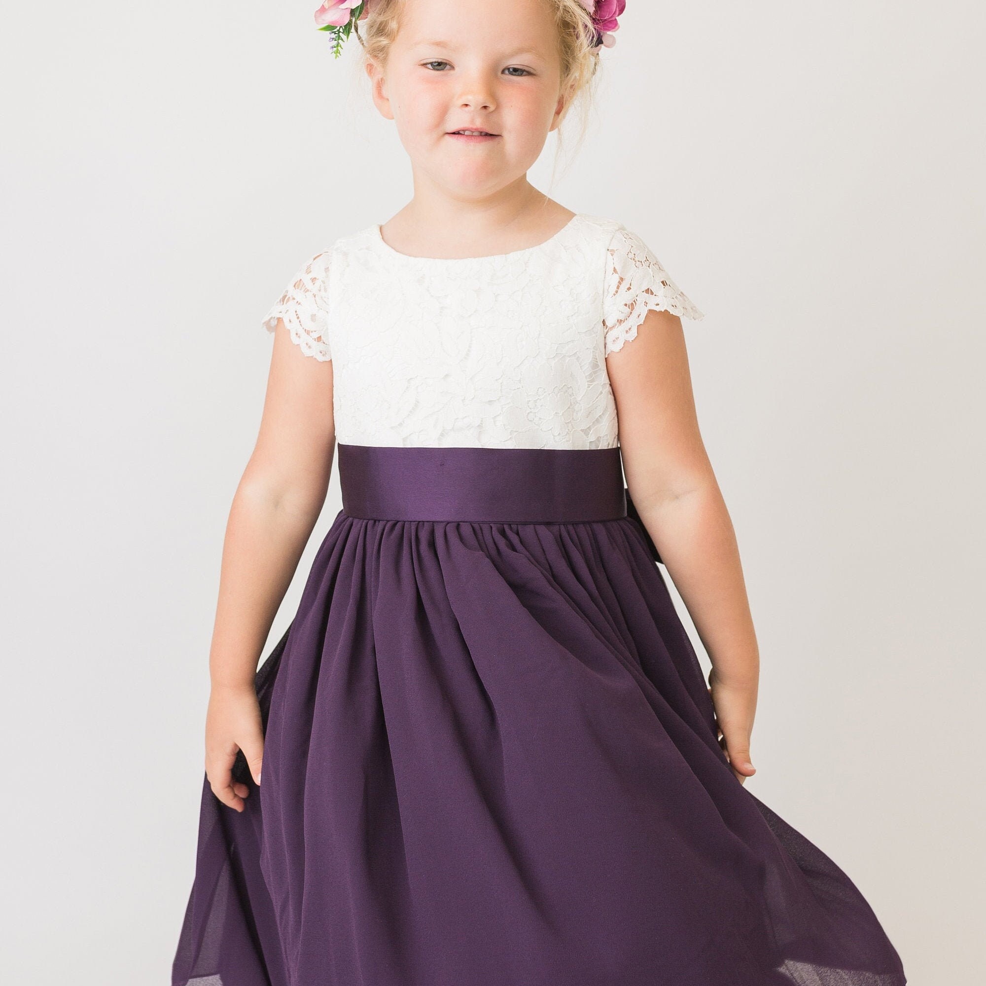Purple Junior Bridesmaid Dresses - Etsy UK