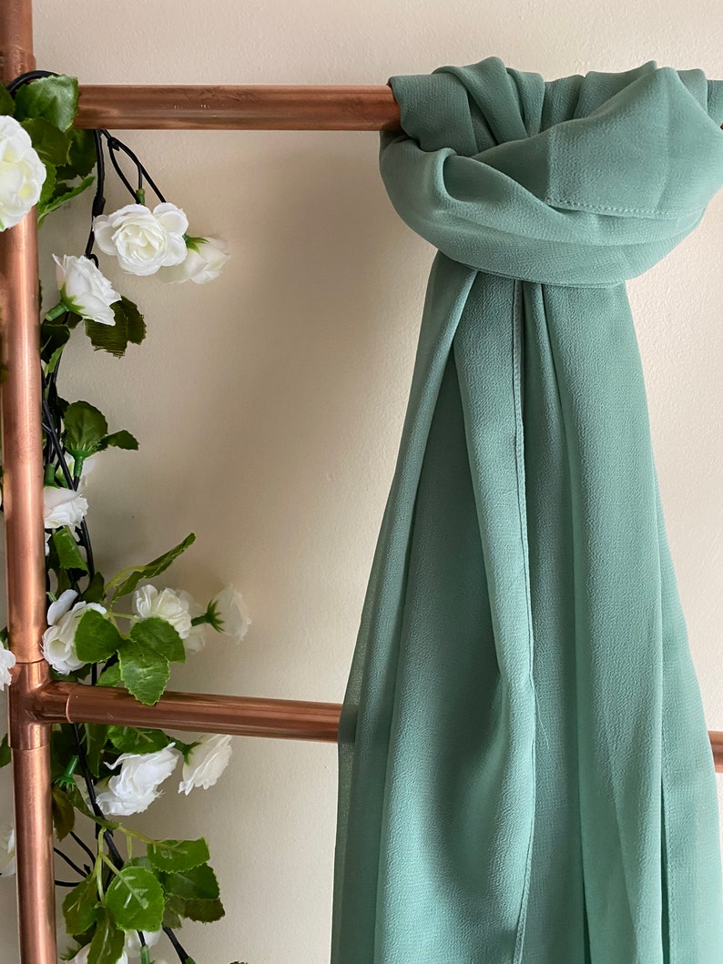 Sage Chiffon Shawl Sage Green Cover up Wrap Pashmina Etsy