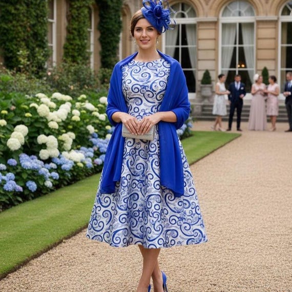 コバルトシフォンショール、ロイヤルブルーのカバーアップ、ラップ