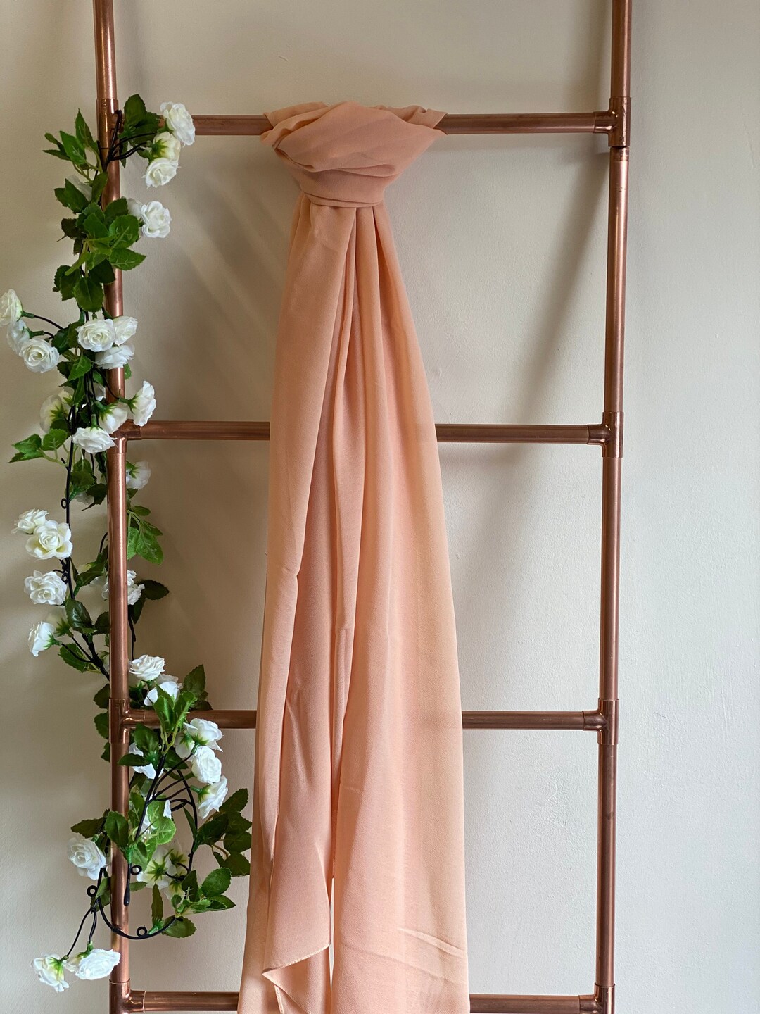 Chiffon Shawl Soft Rose Gold Cover Up Wrap Pashmina Etsy